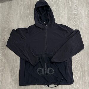 ALO Yoga Men's Dark Hooded Windbreaker